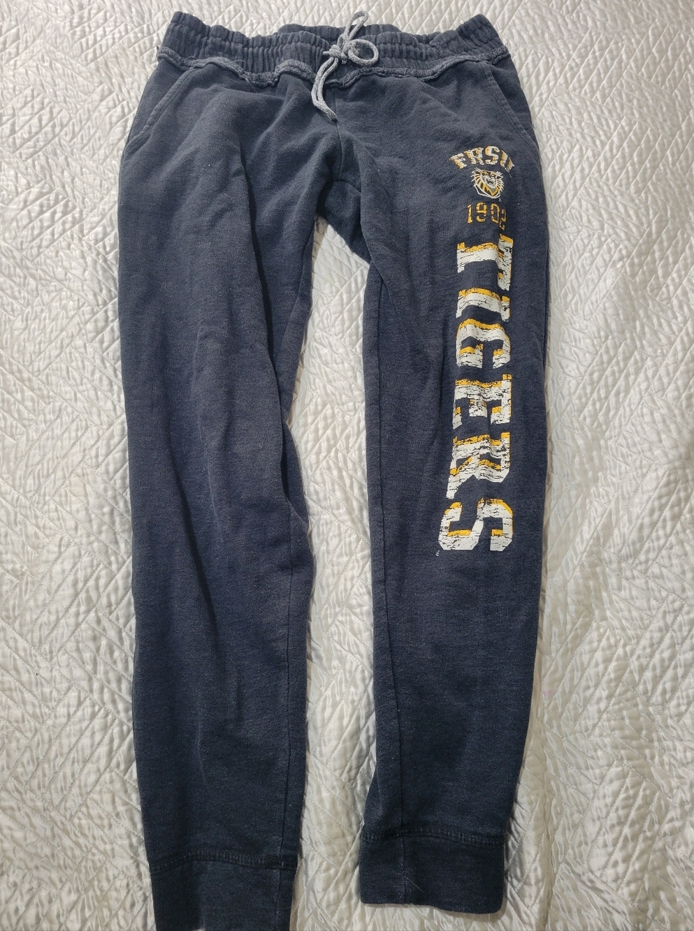 Charcoal Gray FHSU Sweatpants Joggers Fort Hays State Varsity Graphic Size M - Picture 3 of 5